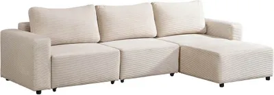 Produktbild von HOME DELUXE Modulares Schlafsofa VINA L, Beige - inkl. Stauraum | Cordsofa, Sofa mit Schlaffunktion, Couch