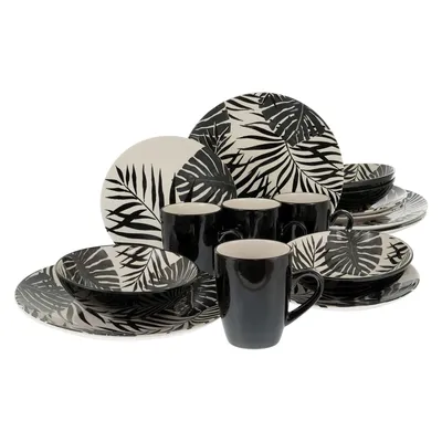 Obrázok produktu pre CreaTable, 25859, Tropicana Black, Kombiservice 16-tlg, Steinzeug