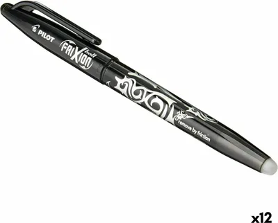 Obrázek produktu pro Kuličkové pero Pilot Frixion s mazacím inkoustem černé 12 kusů