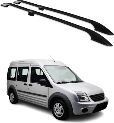 Image de Barres de toit longitudinales pour Ford Connect 2002-2013 L2 Aluminium Noir