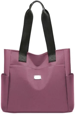 Produktbild von Unyqoos® Wasserdichte Damen-Schultertasche aus Nylon, geräumig 34 x 31 x 15 cm, mehrere Fächer – Alltag, Reise & Arbeit
