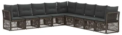 Immagine prodotto di vidaXL Set divano da giardino 9 pezzi grigio in polyrattan
