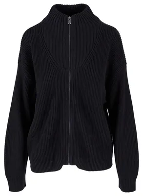Produktbild von Urban Classics - Strickjacke Mit Reißverschluss für Damen TN816 (4XL) (Schwarz)