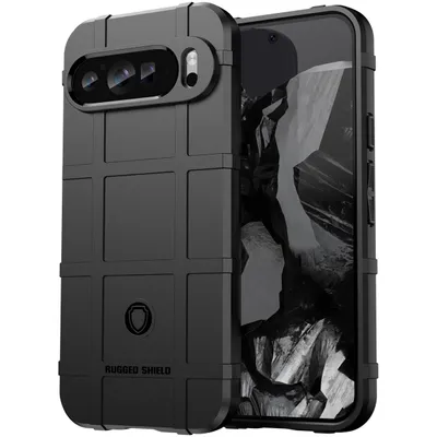Produktbild von Mobigear Rugged Shield  Google Pixel 9 Pro Hülle Flexibles TPU Backcover Stoßfest - Schwarz