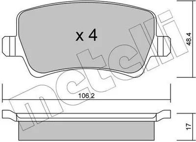 Produktbild von METELLI Bremsbeläge Satz Hinten Bremsklötze für FORD S-MAX (WA6) 22-0676-0