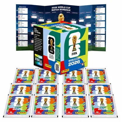 Image de WM 2026 Sticker Set für Fußball Fans – inkl. Spielplan & Panini Sammelstickern Fußball Weltmeisterschaft 2026 (50 Tüten  / 350 Sticker Einzeltüten)