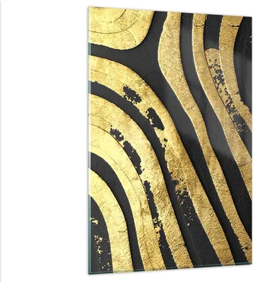 Produktbild von Bilder auf glas - Einteilig - Abstraktion dreidimensional Gold - 80x120cm - Glasbilder - Wandbilder - Bilder - Wanddekoration aus Glas - Glas Bilder - Wandbild auf Glas - GPA80x120-4461