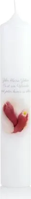 Produktbild von Geburtskerze mit Babyfüßen 265 x 50 mm mit Namensverzierung