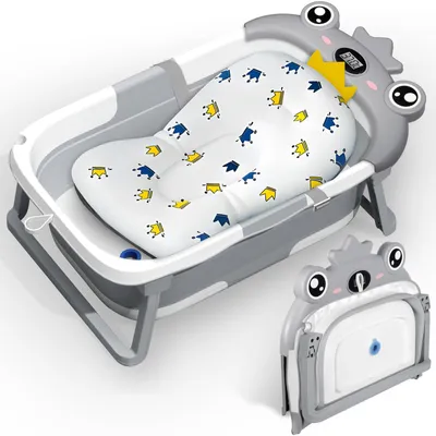 Productafbeelding van Opvouwbaar babybad, thermometer en badkussen, 0-3 jaar, voor thuis