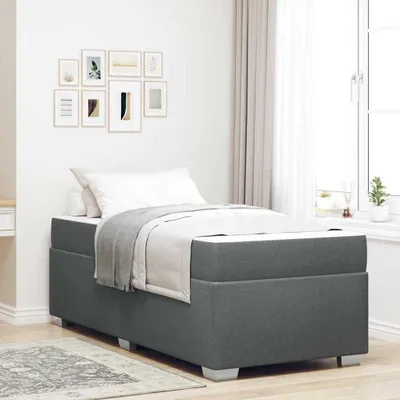 Obrázok produktu pre Maison Exclusive – posteľný rám s matracom tmavošedá 90 x 190 cm látka