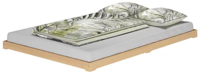 Produktbild von Niederflurbett Studentenbett Teenagerbett 140x200 Buche Massivholz mit wählbarem Zubehör V-60.66-14ohne Zubehör