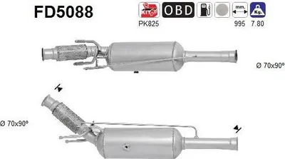 Produktbild von AS FD5088 Dieselpartikelfilter Rußpartikelfilter DPF passend für PEUGEOT 308 SW I (4E, 4H) Euro 5 Abgasanlage Diesel