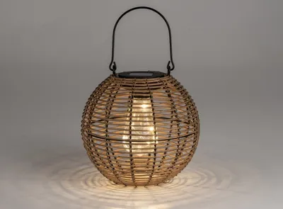 Produktbild von Dekorative Laterne rund mit Solar-Licht 19cm