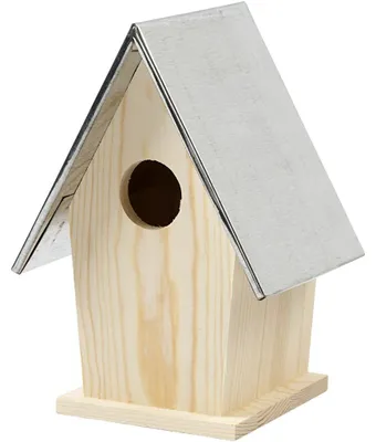 Productafbeelding van Vogelhuis van hout met afneembaar zinkdak, 13,5 x 11 x 19 cm, geschikt voor mezen