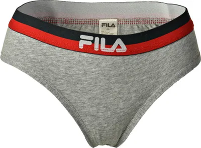 Image de FILA String Femme - Taille Régulière, ceinture avec logo, Coton Stretch, uni, XS-XL Gris S