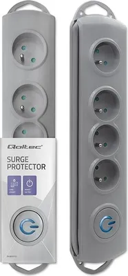 Obrázek produktu pro Qoltec 50163 přepěťová ochrana Grey 4 zásuvky 230 V 1,5 m