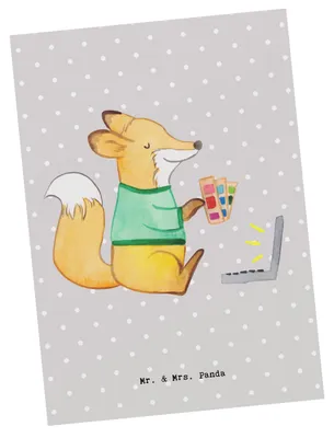 Produktbild von Mr. & Mrs. Panda Postkarte Grafiker Herz - Grau Pastell - Geschenk, Postkarten, Grußkarte, bildkarte, Ansichtskarte, Mediengestalter, Grafikdesigner, Designer, Kreativ