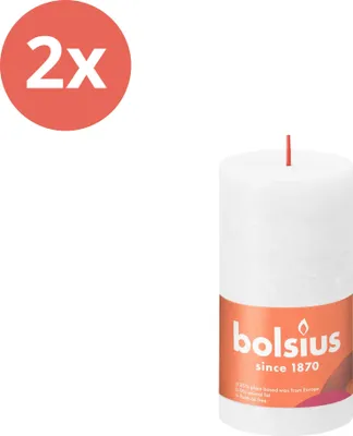 Immagine prodotto di Bolsius - Candela a colonna rustica - 130/68 - 1 pezzo per confezione - Bianco nuvoloso - Value pack - 2 pezzi