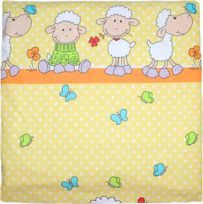 Produktbild von Primawela Deko Kissenbezug Bezug für Baby Kind für Kissen 80x80 cm 21. Schaf Gelb