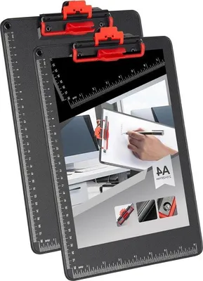 Produktbild von Famanu Klemmbretter A4 mit Stifthalter - Set von 2, Aluminium, 30 x 22 cm