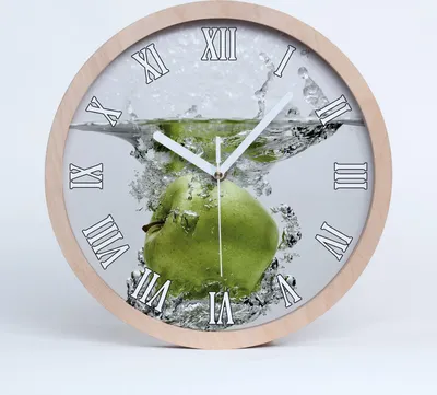 Produktbild von Holzuhr 25fi cm wanduhr - weiße Spitzen - Apple unter Wasser