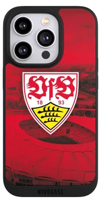 Produktbild von NIVOCASE Handyhülle für Apple iPhone 14 Pro  Hülle NIVOpure Case Schwarz Offizielles Lizenzprodukt Stadion VfB Stuttgart