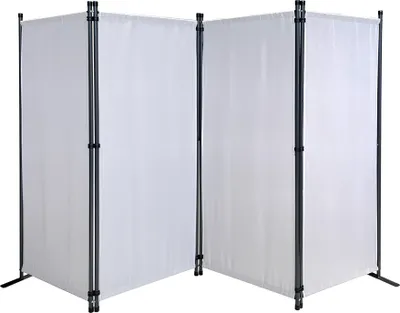 Produktbild von Paravent 4 Teilig 165 x 220 cm Weiß - Garten & Balkon Sichtschutz Stellwand Innen & Außen - Raumteiler Trennwand Faltbar Blickdicht & Wetterfest