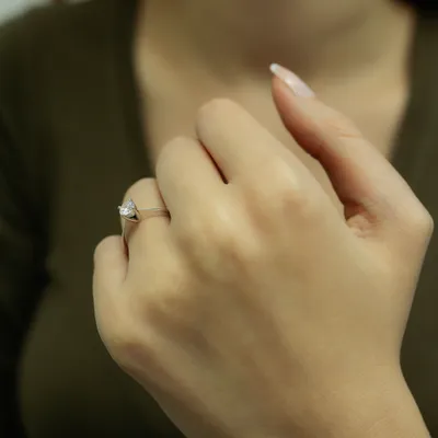 Produktbild von 0,45 Carat Solitär Diamantring 14 Karat Weißgold - 61 (19,40 mm)