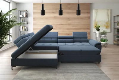 Produktbild von Ecksofa L-Form Sofa Couch Design Polster Schlafsofa Textil Bettfunktion Textil