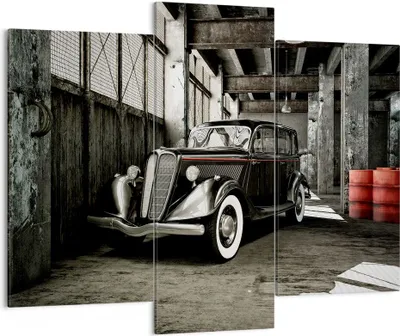 Produktbild von Bild auf Leinwand - Leinwandbild - Auto klassisch auto modell - 130x100cm - Wand Bild - Wanddeko - Leinwanddruck - Bilder - Kunstdruck - Wanddekoration - Leinwand bilder - Wandkunst - CB130x100-2557