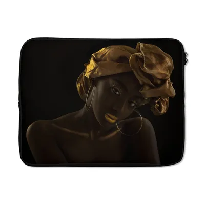 Produktbild von MuchoWow® Laptop Hülle 15 Zoll Frauen - Kopftuch - Gold - Luxus Laptoptasche - Laptoptasche - Sleeve - Rundum-Schutz