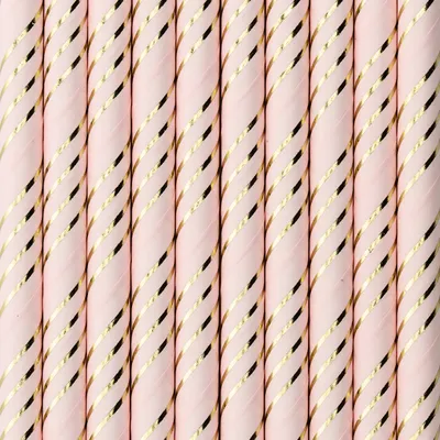 Immagine prodotto di Cannucce di carta, rosa chiaro, 19,5 cm (1 confezione / 10 pezzi)