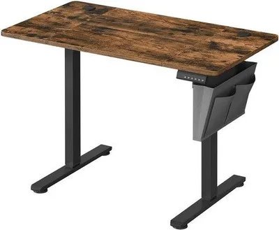 Produktbild von Elektrische Schreibtisch - Höhenverstellbar - 60D x 120W Tisch - 4-Gedächtnis-Höhen - Vintage-Braun-Schwarz - 60-120 cm