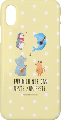 Produktbild von Mr. & Mrs. Panda Iphone 10 Handyhülle Big Band - Gelb Pastell - Geschenk, Hund, Gitarre, Hülle, Elefant, Maus, Pinguin, Handy, Lustige Sprüche, Cover, X, Musik
