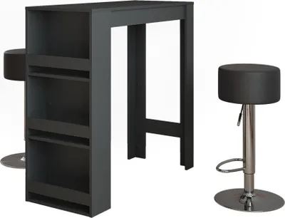 Produktbild von Bartisch-Set Vicco Repose Anthrazit 45 x 110 cm mit 2 Barhockern, Model 55725