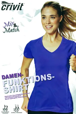Produktbild von Crivit Damen Funktionsshirt 115046 Blau S 36/38