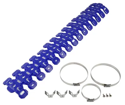 Image de Protection thermique pour échappement de moto - Protection de silencieux - Protection de tuyau d'échappement - 60 cm - Modèle 12910465 - Bleu