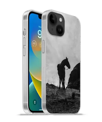 Produktbild von MuchoWow® Handyhülle Schutzhülle Hülle für Apple iPhone 14 - Softcase Pferd - Wolken - Wiese Silikon Softcase Handy Hülle - Mobiltelefonhülle
