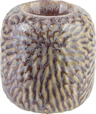 Image de Bougeoir en céramique Yarine Small 9,5 x 9,5 x 10,5 cm Rose/Beige 1 pièce
