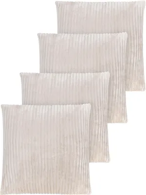Produktbild von Aspero 4er Set Kissenbezüge aus Streifen-Flanell 45x45 cm