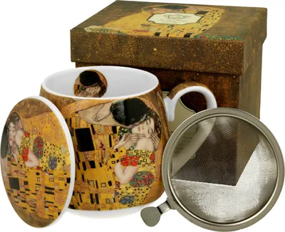 Immagine prodotto di Duo tazza da caffè Klimt Il bacio in porcellana, mug, tazza da tè, tazza da caffè con manico 430 ml