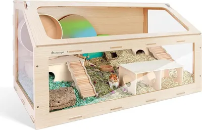 Obrázek produktu pro Niteangel Vista klec pro křečky MDF Aspen klec pro malá zvířata pro syrské trpasličí křečky, degu, myši (M -103,4 x 57,7 x
