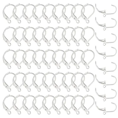200 Stück Edelstahl Klappverschluss Ohrring-Befestigungen, 15x10,5 mm