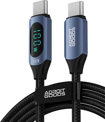 AdroitGoods 5a/100w Nabíjecí/datový kabel Usb-C - Pd 100W - Rychlý nabíjecí kabel - opletený nylon 2 metry