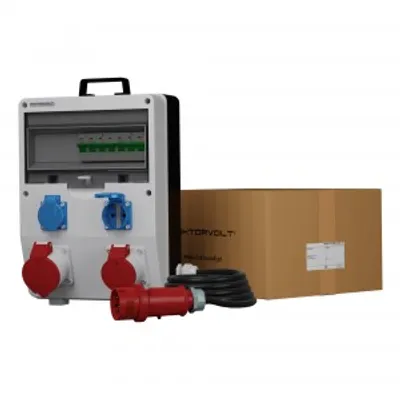 Immagine prodotto di Distributore di corrente da cantiere Distributore di corrente mobile SKH ECO-S 32A 16A 2x230V Prese bals Cavo 5x4mm2 Distributore mobile Doktorvolt