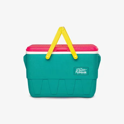 Productafbeelding van Igloo Retro Picnic Mand Koelbox 25L - Groen/Roze