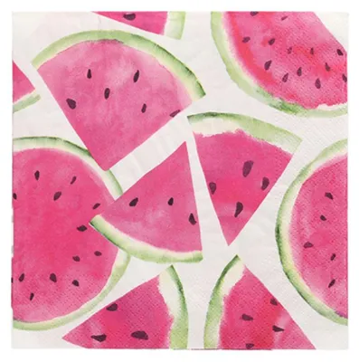 Produktbild von PAPSTAR Servietten 1/4-Falz, 33x33 cm, "Watermelon", 3-lagig | Folie (20 Stück)