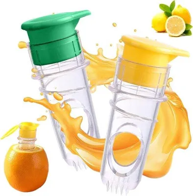 Immagine prodotto di Due spremiagrumi artigianali per limoni, arance e altri agrumi (giallo e verde)