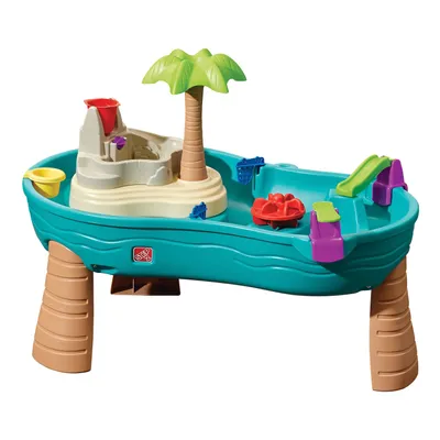 Produktbild von Step2 Splish Splash Wasserspieltisch Jungle | Großer Wassertisch mit 10-teiligem Zubehörset | Garten Wasser Spieltisch für Kinder in Blau