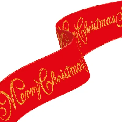 Produktbild von Weihnachtsband - rot - "Frohe Weihnachten" - 60 x 8 cm